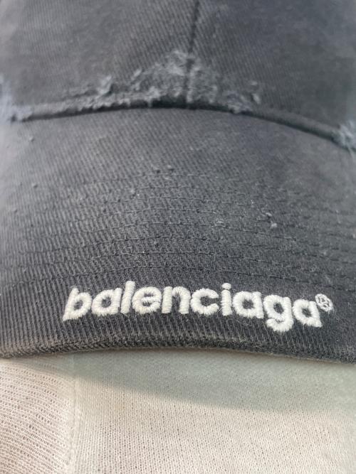 BALENCIAGA（バレンシアガ）BALENCIAGA (バレンシアガ) カットアウトベースボールキャップ ブラックの古着・服飾アイテム