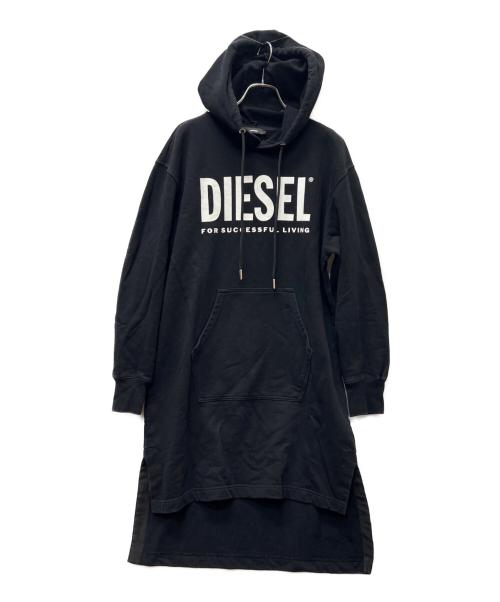 DIESEL（ディーゼル）DIESEL (ディーゼル) スウェットパーカーワンピース ブラック サイズ:ＸＳの古着・服飾アイテム