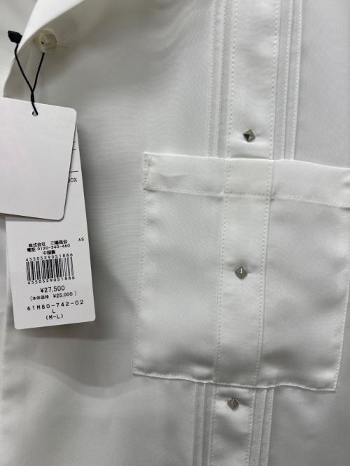 LOVELESS（ラブレス）LOVELESS (ラブレス) スタッズキューバシャツ ホワイト サイズ:Ｌの古着・服飾アイテム