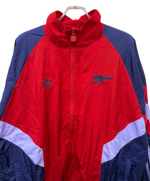 adidas（アディダス）adidas (アディダス) ナイロンジャケット レッド×ブルー サイズ:2XLの古着・服飾アイテム
