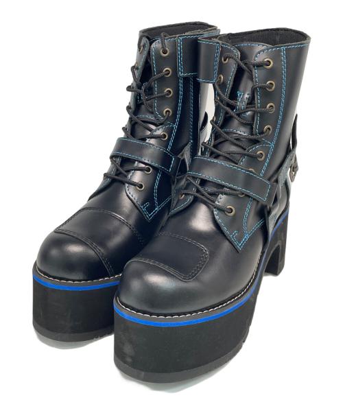 WILD WING（ワイルドウィング）WILD WING (ワイルドウィング) 厚底ブーツ ブラック×ブルー サイズ:28.0の古着・服飾アイテム