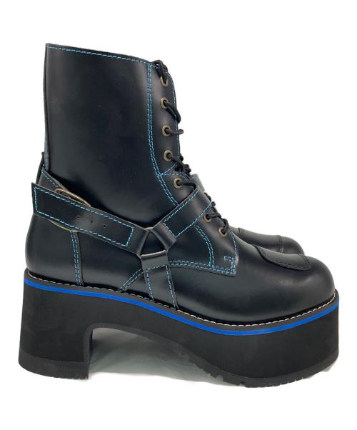 WILD WING（ワイルドウィング）WILD WING (ワイルドウィング) 厚底ブーツ ブラック×ブルー サイズ:28.0の古着・服飾アイテム