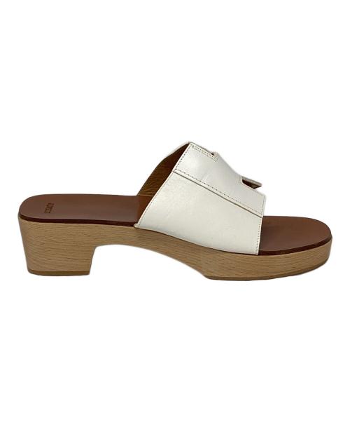 HERMES（エルメス）HERMES (エルメス) サンダル ホワイト×ブラウン サイズ:SIZE 36の古着・服飾アイテム