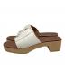 HERMES (エルメス) サンダル ホワイト×ブラウン サイズ:SIZE 36：15000円