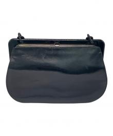 PRADA（プラダ）の古着「がま口 プラチェーンショルダーバッグ」｜ブラック