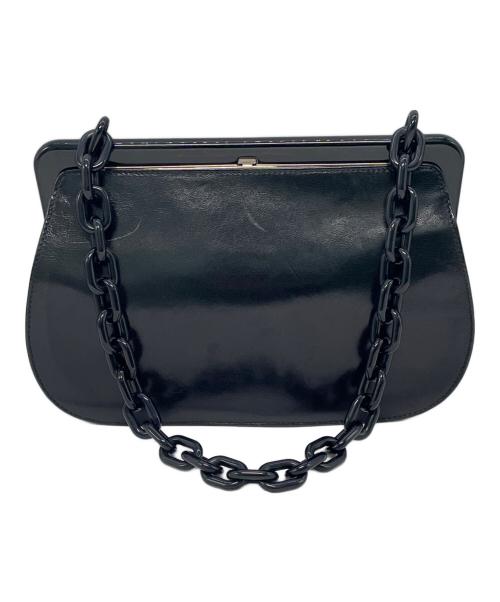 PRADA（プラダ）PRADA (プラダ) がま口 プラチェーンショルダーバッグ ブラックの古着・服飾アイテム