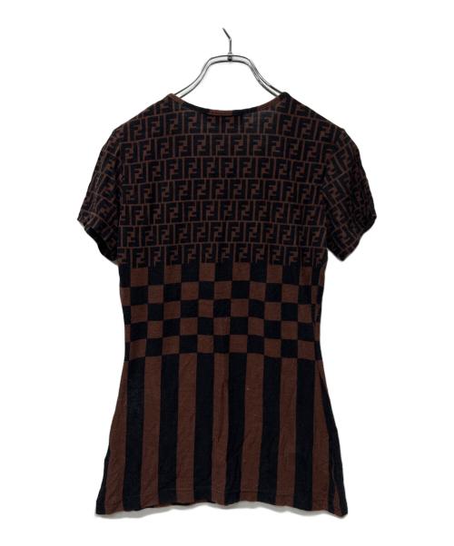 FENDI（フェンディ）FENDI (フェンディ) 半袖カットソー ブラウン サイズ:Ｌの古着・服飾アイテム