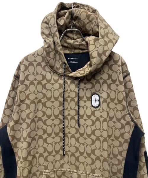 COACH（コーチ）COACH (コーチ) シグネチャープルオーバーパーカー ブラウン サイズ:Ｌの古着・服飾アイテム