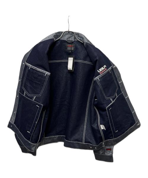 FUBU（フブ）FUBU (フブ) メタリックデニムジャケット インディゴ サイズ:Ｌの古着・服飾アイテム