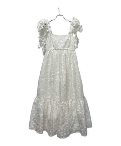 Snidel（スナイデル）Snidel (スナイデル) 肩リボンJQキャミワンピース ホワイト サイズ:０の古着・服飾アイテム