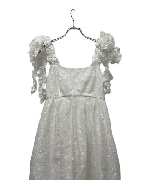 Snidel（スナイデル）Snidel (スナイデル) 肩リボンJQキャミワンピース ホワイト サイズ:０の古着・服飾アイテム