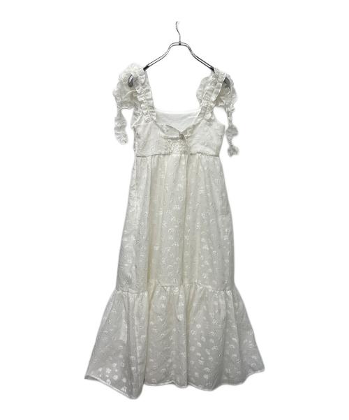 Snidel（スナイデル）Snidel (スナイデル) 肩リボンJQキャミワンピース ホワイト サイズ:０の古着・服飾アイテム