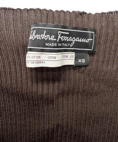 Salvatore Ferragamo（サルヴァトーレ フェラガモ）Salvatore Ferragamo (サルヴァトーレ フェラガモ) アンサンブルニットカーディガン ブラウン サイズ:ＸＳの古着・服飾アイテム