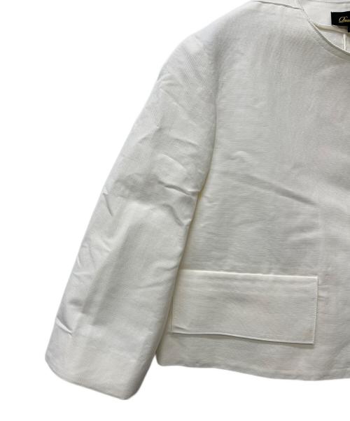 DRAWER（ドゥロワー）Drawer (ドゥロワー) ノーカラージャケット ホワイト サイズ:３６の古着・服飾アイテム