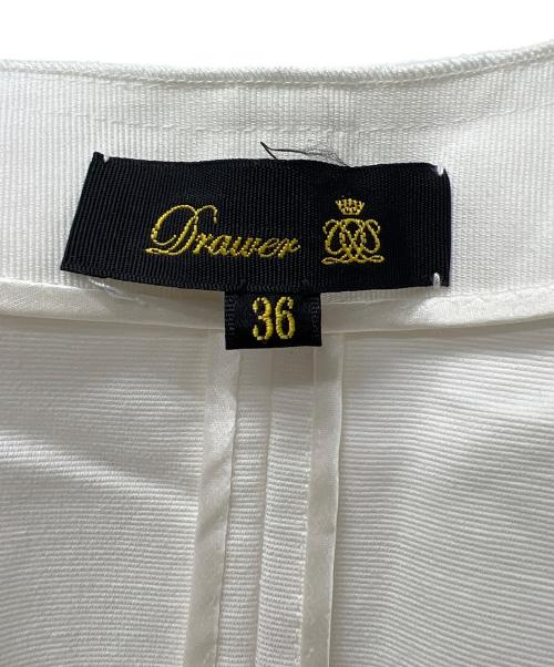 DRAWER（ドゥロワー）Drawer (ドゥロワー) ノーカラージャケット ホワイト サイズ:３６の古着・服飾アイテム