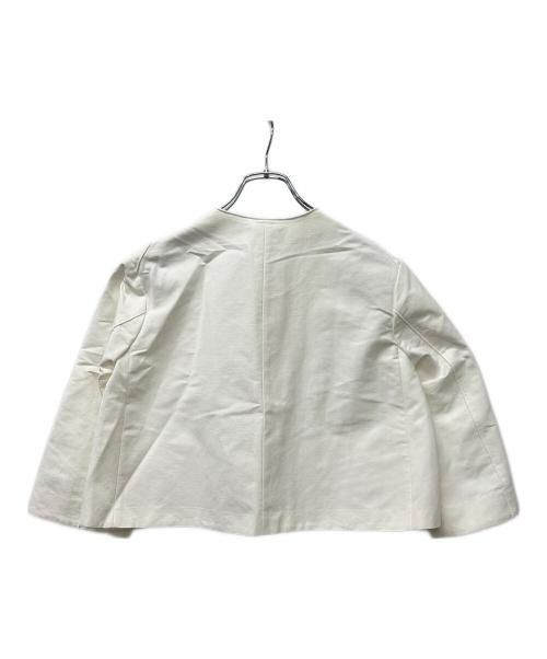 DRAWER（ドゥロワー）Drawer (ドゥロワー) ノーカラージャケット ホワイト サイズ:３６の古着・服飾アイテム