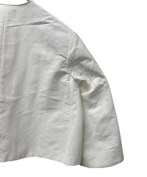 DRAWER（ドゥロワー）Drawer (ドゥロワー) ノーカラージャケット ホワイト サイズ:３６の古着・服飾アイテム