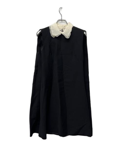 VALENTINO（ヴァレンティノ）VALENTINO (ヴァレンティノ) ノースリーブワンピース ブラック×ホワイト サイズ:３８の古着・服飾アイテム