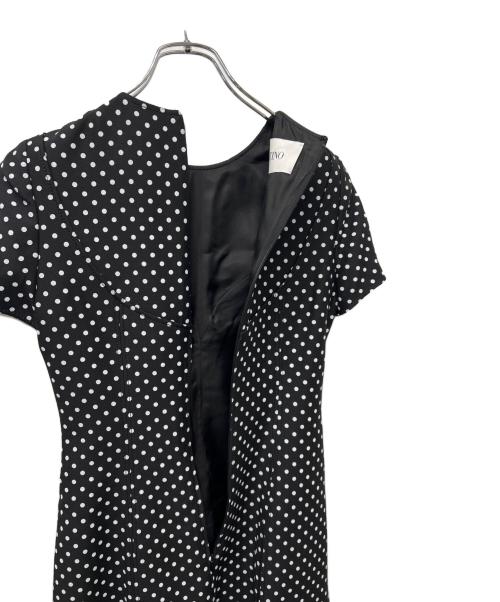 VALENTINO（ヴァレンティノ）VALENTINO (ヴァレンティノ) 半袖ワンピース ブラック×ホワイト サイズ:３６の古着・服飾アイテム