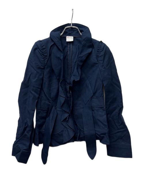 RED VALENTINO（レッドヴァレンティノ）RED VALENTINO (レッドヴァレンティノ) フリルジャケット ネイビー サイズ:３８の古着・服飾アイテム