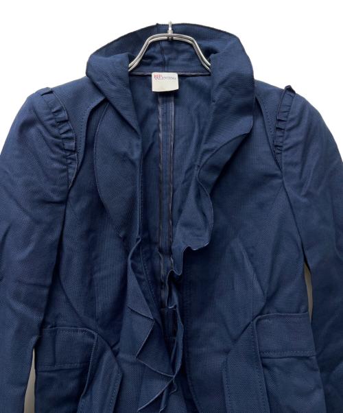 RED VALENTINO（レッドヴァレンティノ）RED VALENTINO (レッドヴァレンティノ) フリルジャケット ネイビー サイズ:３８の古着・服飾アイテム