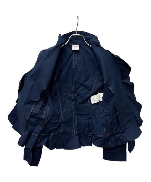RED VALENTINO（レッドヴァレンティノ）RED VALENTINO (レッドヴァレンティノ) フリルジャケット ネイビー サイズ:３８の古着・服飾アイテム