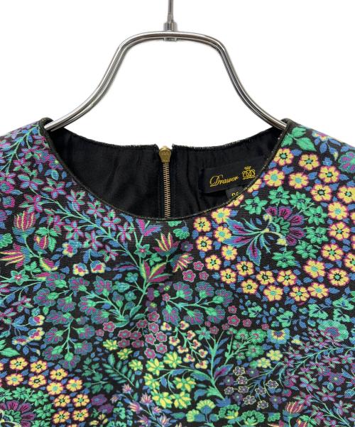 DRAWER（ドゥロワー）DRAWER (ドゥロワー) リネンリバティセットアップ グリーン×ブラック サイズ:３６の古着・服飾アイテム