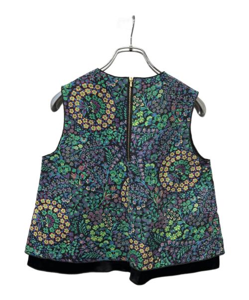 DRAWER（ドゥロワー）DRAWER (ドゥロワー) リネンリバティセットアップ グリーン×ブラック サイズ:３６の古着・服飾アイテム