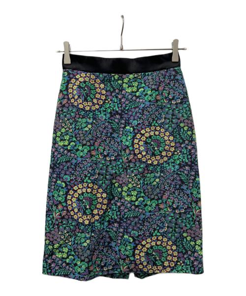 DRAWER（ドゥロワー）DRAWER (ドゥロワー) リネンリバティセットアップ グリーン×ブラック サイズ:３６の古着・服飾アイテム