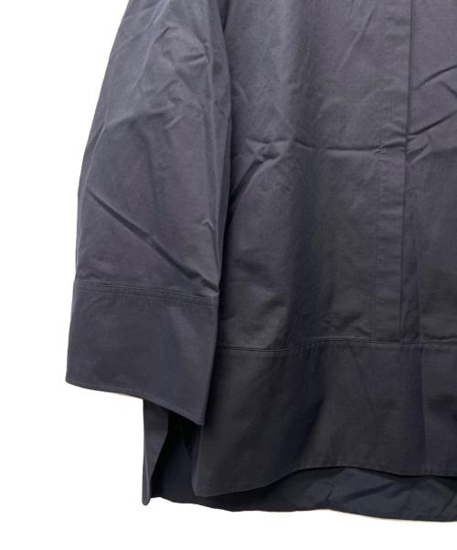 DRAWER（ドゥロワー）DRAWER (ドゥロワー) コットンドビーノーカラーブラウス ネイビー サイズ:36の古着・服飾アイテム