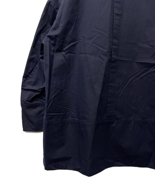 DRAWER（ドゥロワー）DRAWER (ドゥロワー) コットンドビーノーカラーブラウス ネイビー サイズ:36の古着・服飾アイテム