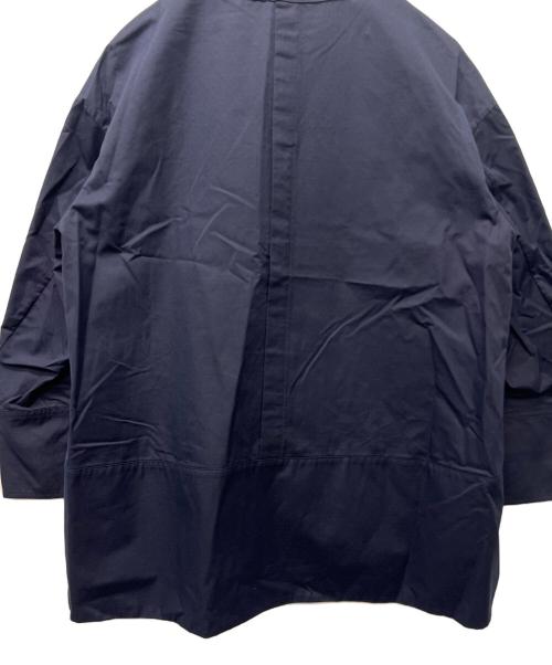 DRAWER（ドゥロワー）DRAWER (ドゥロワー) コットンドビーノーカラーブラウス ネイビー サイズ:36の古着・服飾アイテム