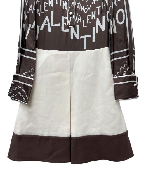 VALENTINO（ヴァレンティノ）VALENTINO (ヴァレンティノ) 長袖ワンピース ブラウン×ベージュ サイズ:３６の古着・服飾アイテム