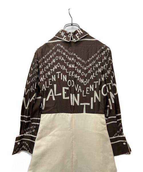 VALENTINO（ヴァレンティノ）VALENTINO (ヴァレンティノ) 長袖ワンピース ブラウン×ベージュ サイズ:３６の古着・服飾アイテム
