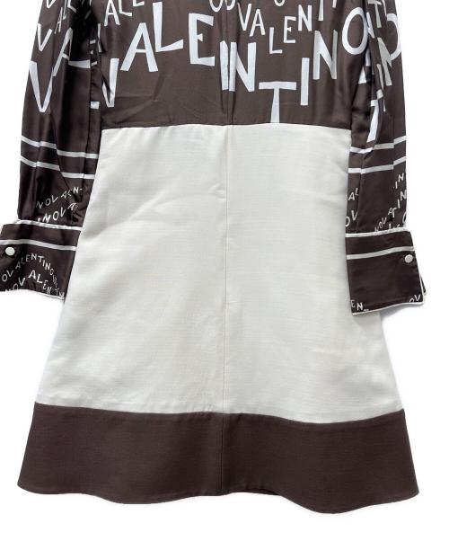 VALENTINO（ヴァレンティノ）VALENTINO (ヴァレンティノ) 長袖ワンピース ブラウン×ベージュ サイズ:３６の古着・服飾アイテム