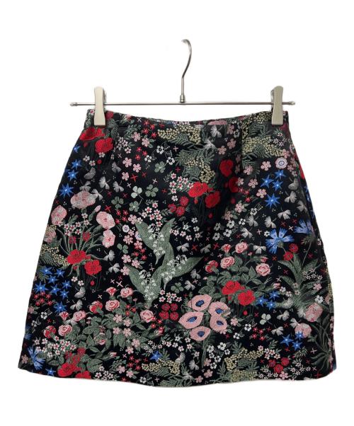 VALENTINO（ヴァレンティノ）VALENTINO (ヴァレンティノ) ミディスカート ブラック×レッド サイズ:３８の古着・服飾アイテム