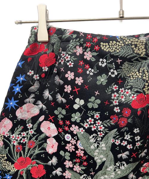 VALENTINO（ヴァレンティノ）VALENTINO (ヴァレンティノ) ミディスカート ブラック×レッド サイズ:３８の古着・服飾アイテム