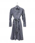 POLO RALPH LAURENポロ・ラルフローレン）の古着「長袖ワンピース」｜ブルー×ホワイト