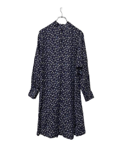 J&M DAVIDSON（ジェイ＆エム デヴィッドソン）J&M DAVIDSON (ジェイ＆エム デヴィッドソン) 長袖ワンピース ネイビー×ホワイト サイズ:６の古着・服飾アイテム