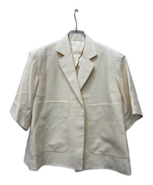 DRAWER（ドゥロワー）DRAWER (ドゥロワー) 半袖ジャケット アイボリー サイズ:３６の古着・服飾アイテム