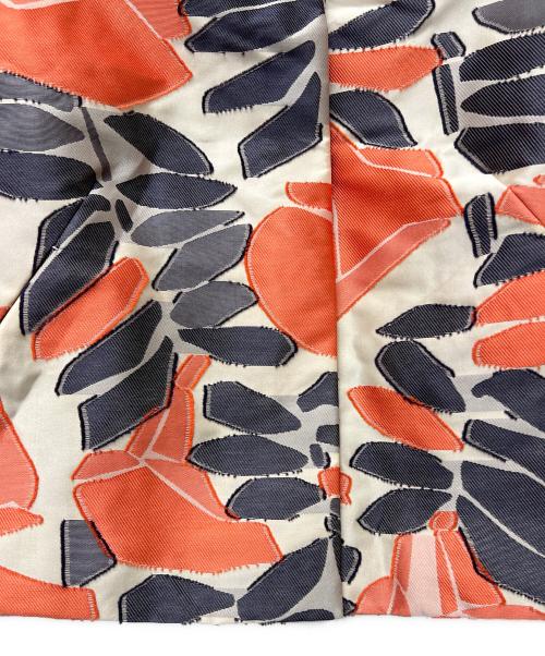 DRAWER（ドゥロワー）DRAWER (ドゥロワー) ノーカラージャケット オレンジ×ベージュ サイズ:３６の古着・服飾アイテム