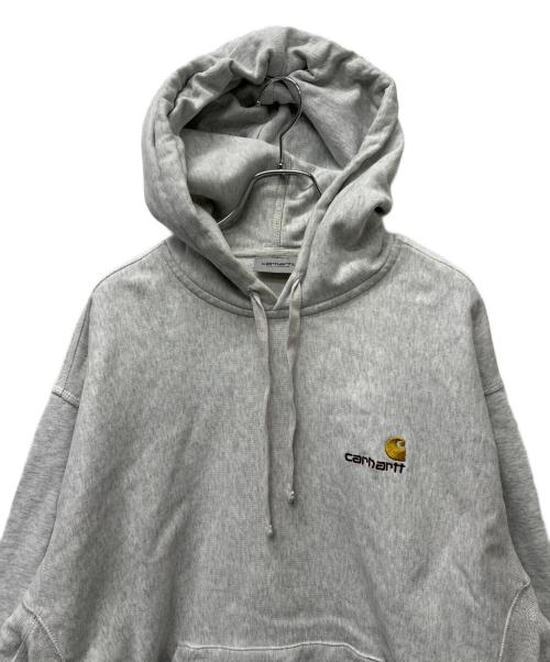Carhartt WIP（カーハート ワーク イン プログレス）Carhartt WIP (カーハート ワーク イン プログレス) アメリカンスクリプトフーデッドスウェット グレー サイズ:ＸＬの古着・服飾アイテム