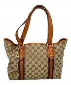 GUCCIグッチ）の古着「ハンドバッグ」｜ブラウン×ベージュ
