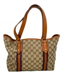 GUCCI（グッチ）の古着「ハンドバッグ」｜ブラウン×ベージュ