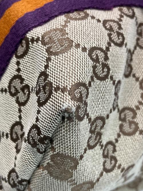 GUCCI（グッチ）GUCCI (グッチ) ハンドバッグ ブラウン×ベージュの古着・服飾アイテム