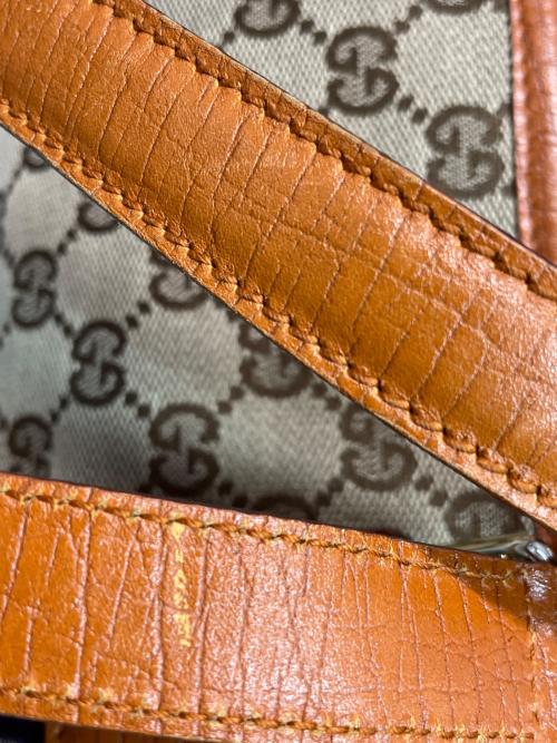 GUCCI（グッチ）GUCCI (グッチ) ハンドバッグ ブラウン×ベージュの古着・服飾アイテム