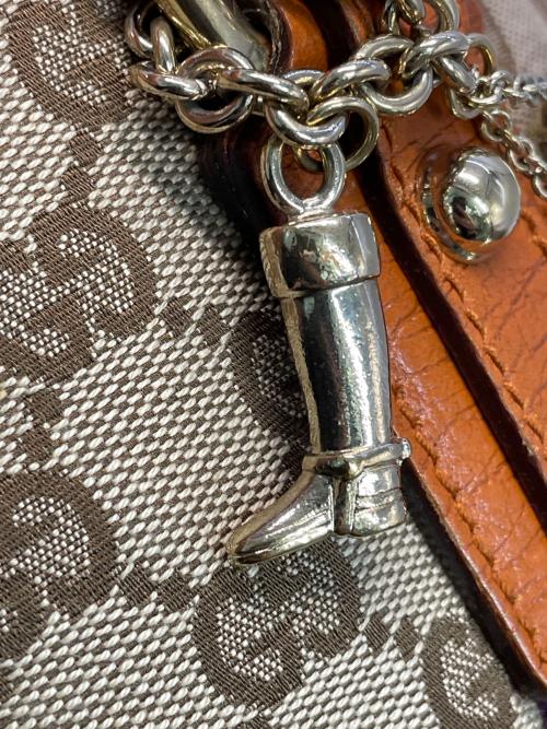 GUCCI（グッチ）GUCCI (グッチ) ハンドバッグ ブラウン×ベージュの古着・服飾アイテム