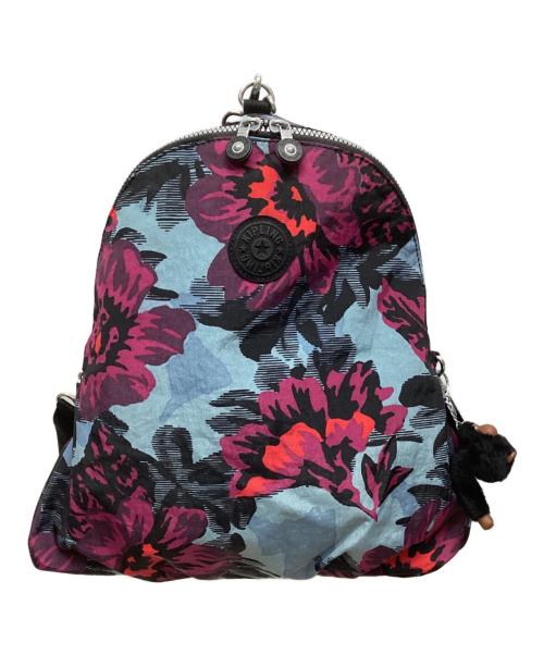 Kipling（キプリング）Kipling (キプリング) リュック ブルー×パープルの古着・服飾アイテム