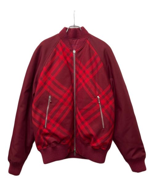 BURBERRY（バーバリー）BURBERRY (バーバリー) リバーシブルボンバージャケット レッド サイズ:Ｓの古着・服飾アイテム