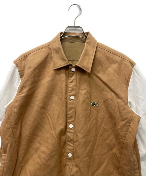 LACOSTE（ラコステ）LACOSTE (ラコステ) リバーシブルシャツジャケット ベージュ×ホワイト サイズ:３９の古着・服飾アイテム